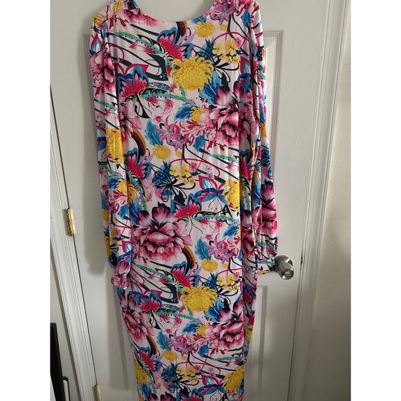 White Floral Maxi Dress plus size party dress 2XL - Picture 6 of 9